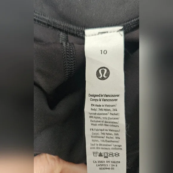 Lululemon Wunder Under Smooth Cover High-Rise Legging in Black 25” Sz 10 EUC - Picture 4 of 5